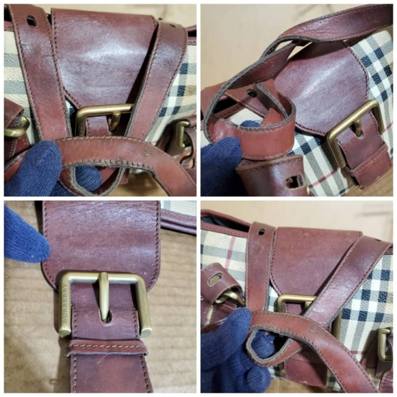 Authentic BURBERRY Classic Check Haymarket Satchel Bag - Picture 9 of 12